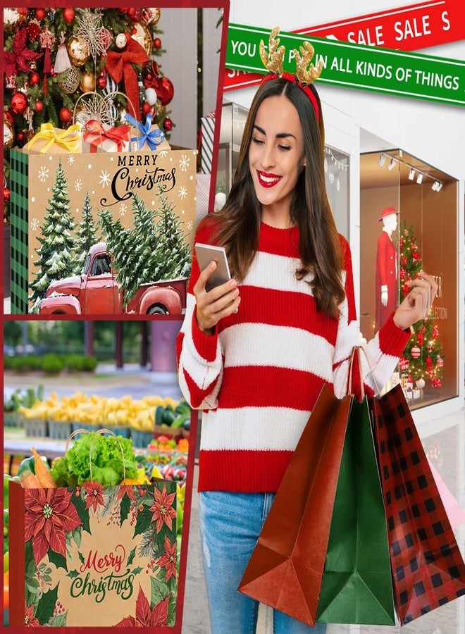 YUJUN 12PCS Extra Large Christmas Gift Paper Bags, Xmas Jumbo Kraft Tote Bags for Gifts Treat Shopping Wrapping Bags for Christmas Holiday New Year Party Favors Supplies - Image 4